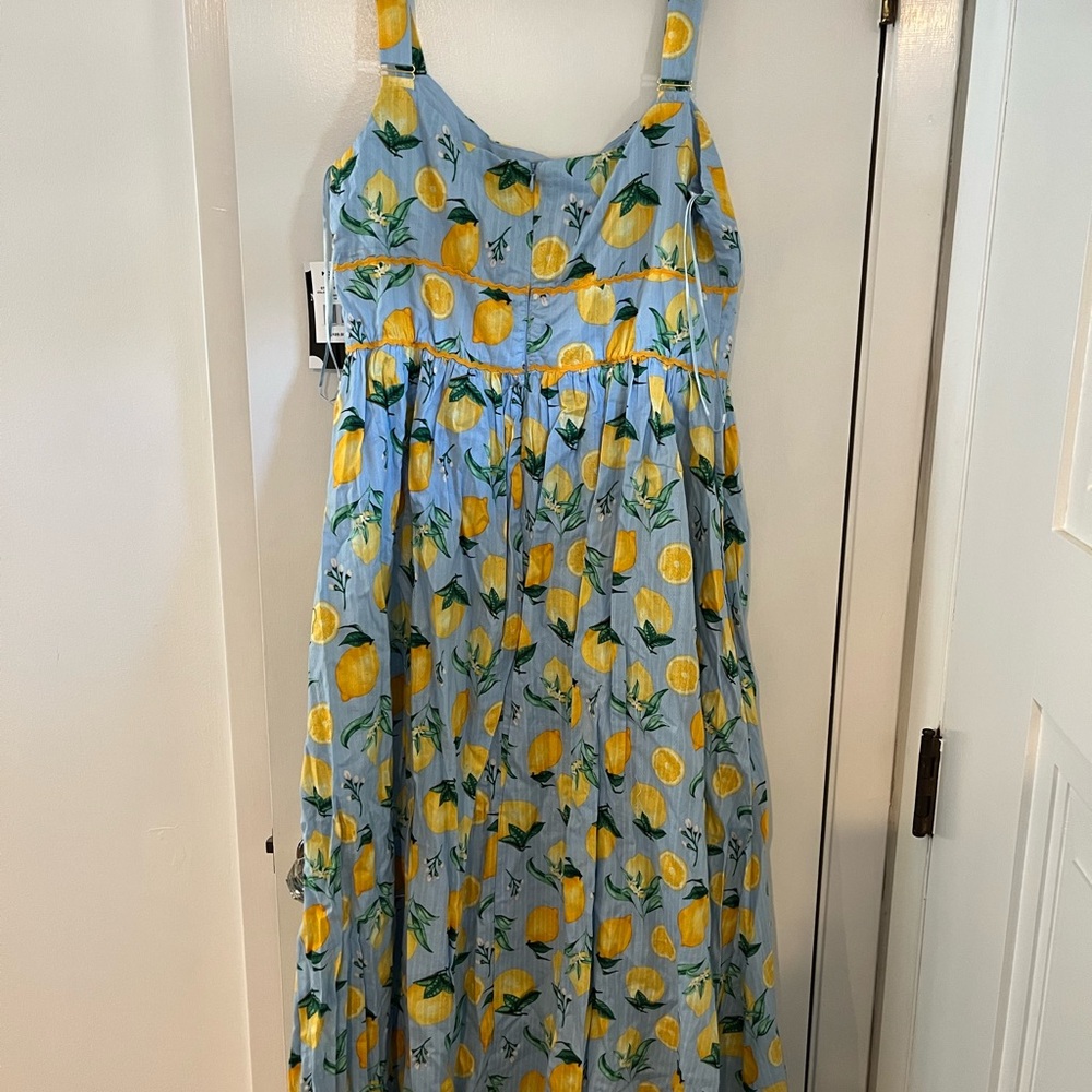 Blue Lemon Print Sundress | NWT - Picture 2 of 4